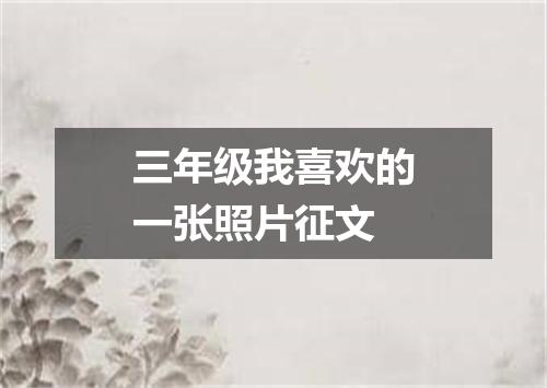 三年级我喜欢的一张照片征文