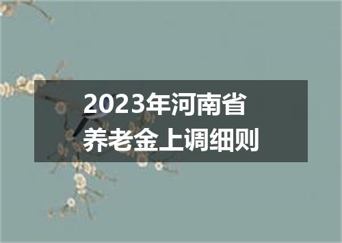 2023年河南省养老金上调细则