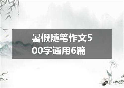 暑假随笔作文500字通用6篇