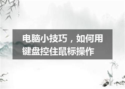 电脑小技巧，如何用键盘控住鼠标操作