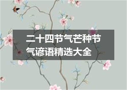 二十四节气芒种节气谚语精选大全