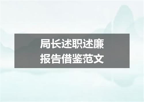 局长述职述廉报告借鉴范文