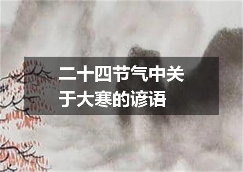 二十四节气中关于大寒的谚语