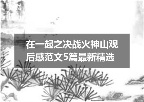 在一起之决战火神山观后感范文5篇最新精选