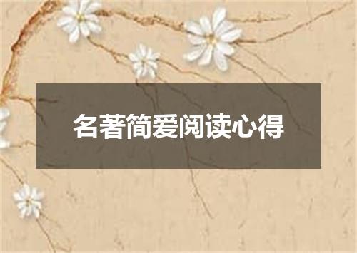 名著简爱阅读心得