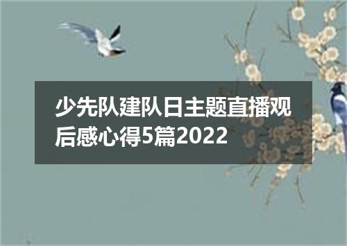 少先队建队日主题直播观后感心得5篇2022
