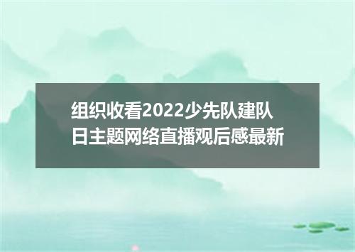 组织收看2022少先队建队日主题网络直播观后感最新