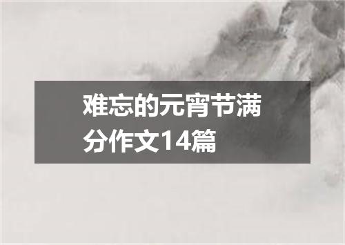 难忘的元宵节满分作文14篇