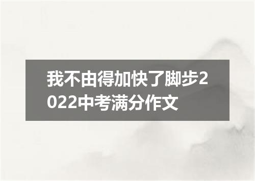 我不由得加快了脚步2022中考满分作文