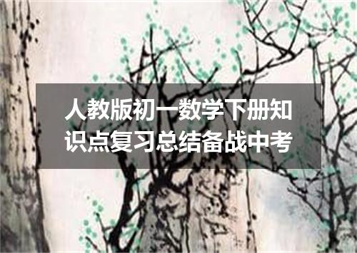 人教版初一数学下册知识点复习总结备战中考