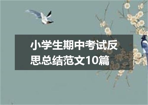 小学生期中考试反思总结范文10篇
