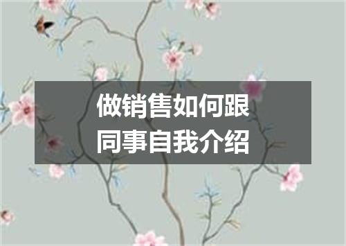 做销售如何跟同事自我介绍