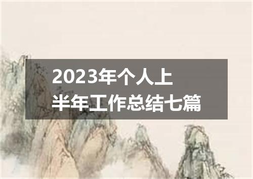 2023年个人上半年工作总结七篇