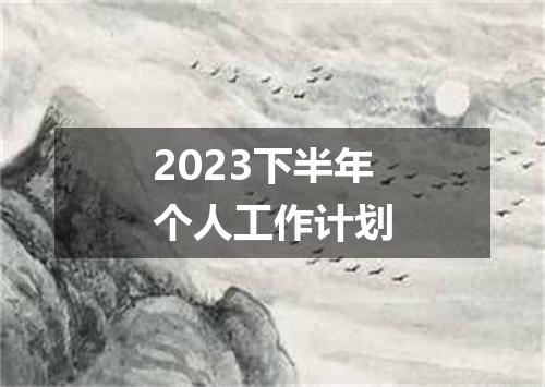 2023下半年个人工作计划
