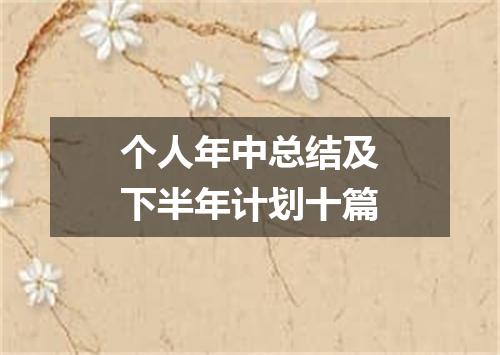 个人年中总结及下半年计划十篇