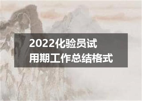 2022化验员试用期工作总结格式