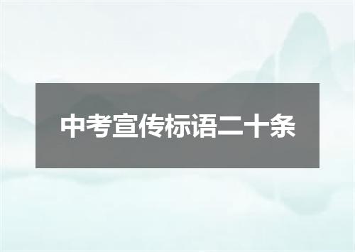 中考宣传标语二十条