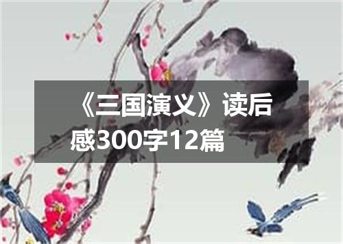 《三国演义》读后感300字12篇