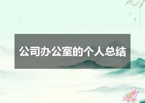 公司办公室的个人总结