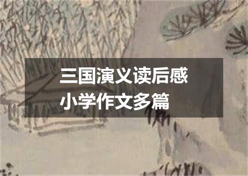 三国演义读后感小学作文多篇