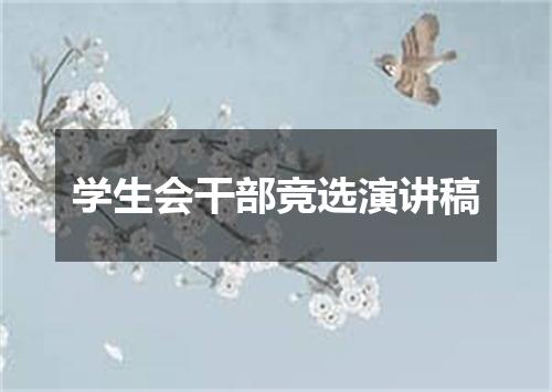 学生会干部竞选演讲稿