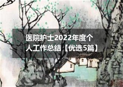 医院护士2022年度个人工作总结【优选5篇】