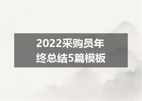 2022采购员年终总结5篇模板