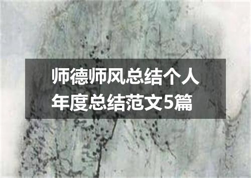 师德师风总结个人年度总结范文5篇