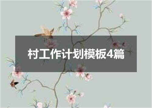 村工作计划模板4篇