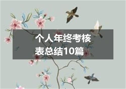 个人年终考核表总结10篇