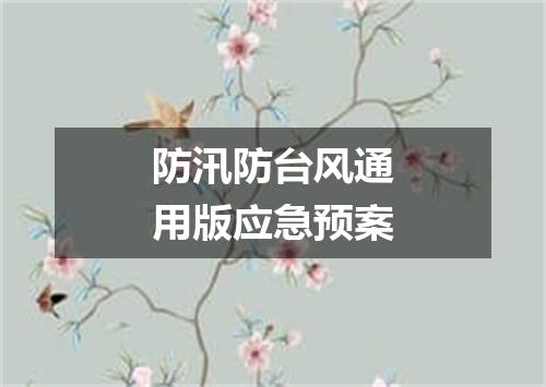 防汛防台风通用版应急预案