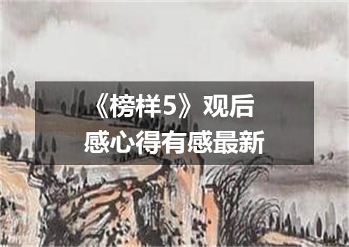 《榜样5》观后感心得有感最新