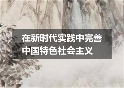 在新时代实践中完善中国特色社会主义