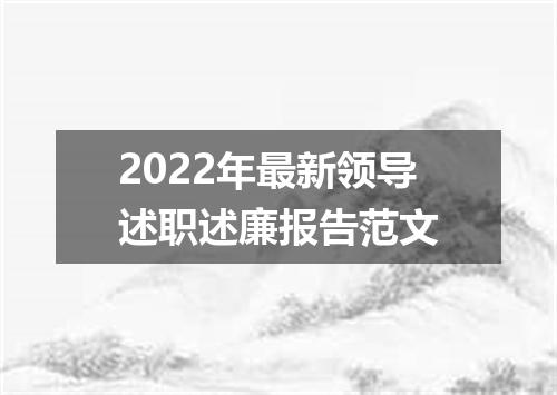 2022年最新领导述职述廉报告范文