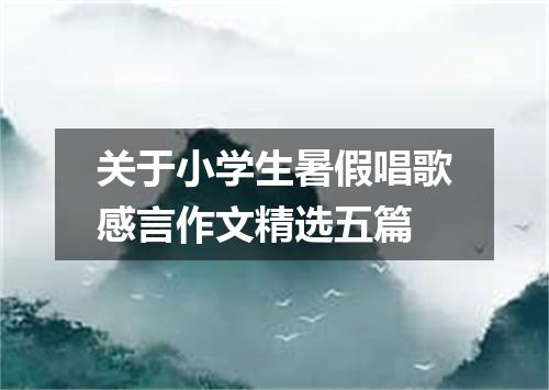 关于小学生暑假唱歌感言作文精选五篇