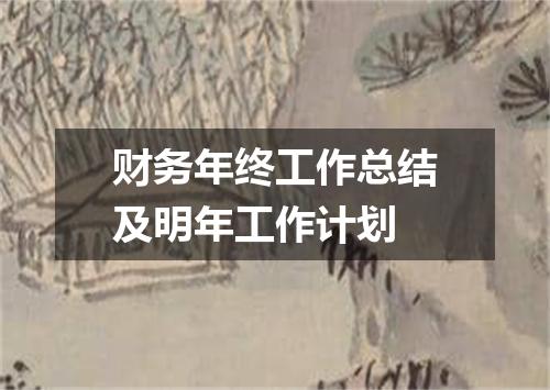 财务年终工作总结及明年工作计划
