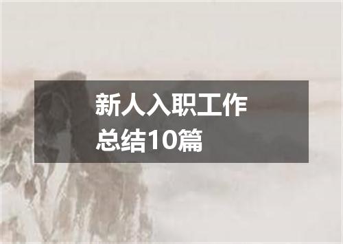 新人入职工作总结10篇