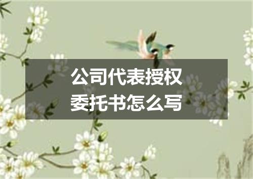 公司代表授权委托书怎么写