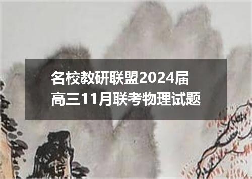 名校教研联盟2024届高三11月联考物理试题