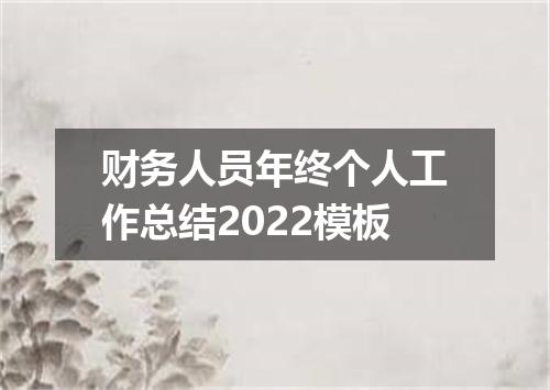 财务人员年终个人工作总结2022模板
