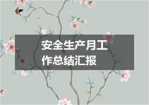 安全生产月工作总结汇报