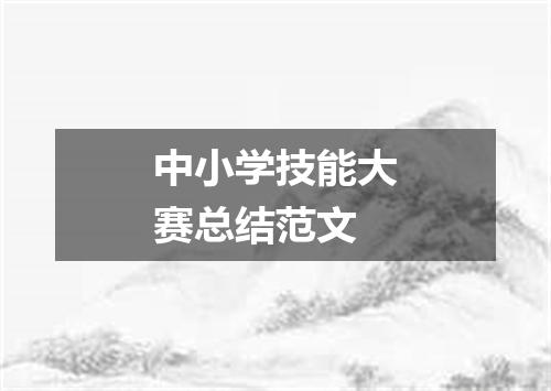 中小学技能大赛总结范文