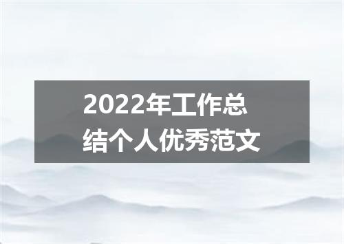 2022年工作总结个人优秀范文