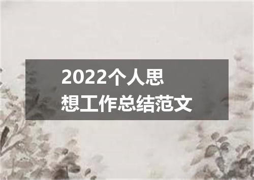2022个人思想工作总结范文