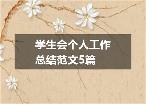 学生会个人工作总结范文5篇
