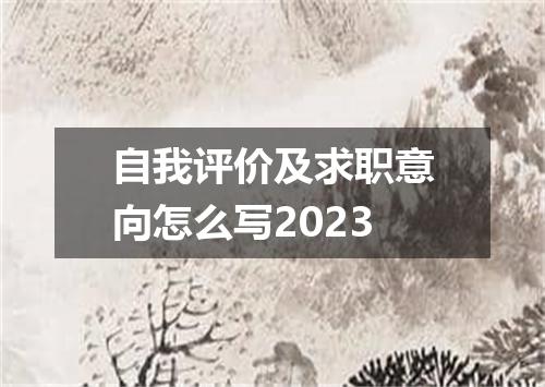 自我评价及求职意向怎么写2023