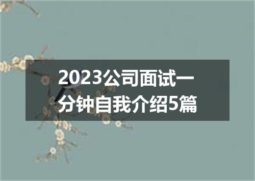 2023公司面试一分钟自我介绍5篇