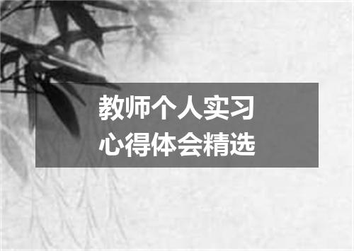 教师个人实习心得体会精选