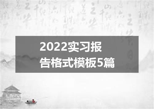 2022实习报告格式模板5篇