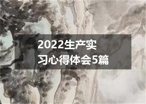 2022生产实习心得体会5篇